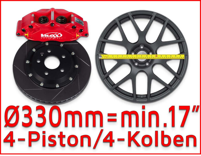 V-Maxx Big Brake Kit 330mm passend für Audi A3 8V Cabrio, Limo, Sportback, VA mit - 50mm Klemmung – Bild 6