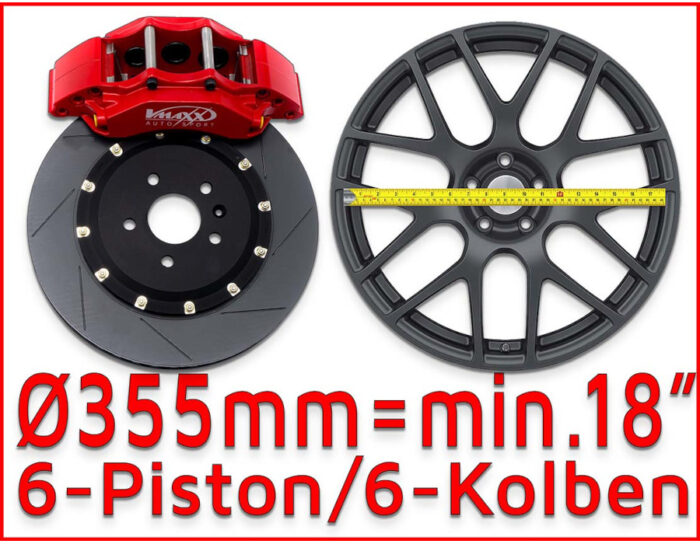 V-Maxx Big Brake Kit 355mm passend für Audi A3 8P, Cabrio, Sportback, VA mit - 55mm Klemmung – Bild 6